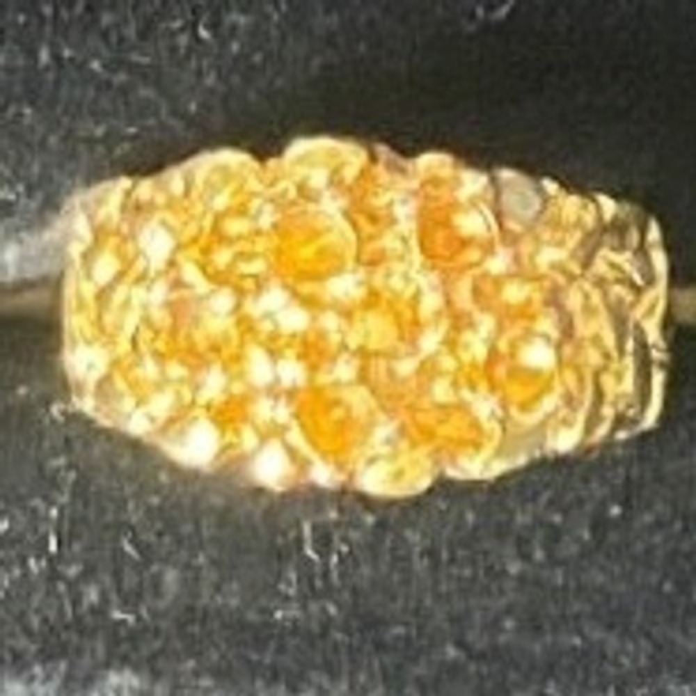 Gold Tone Nugget Style Ring – Chunky Bold Statement Fashion Jewelry Unisex
